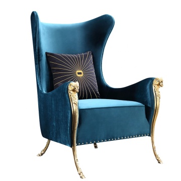 Luxury American Style High Back Stainless Steel Armchair Royal Leisure Sofa Chair