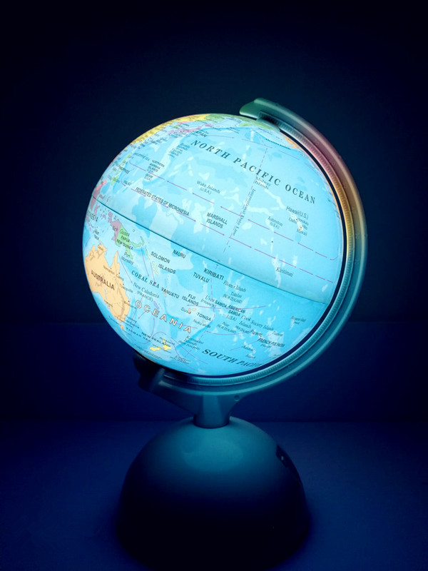 small illuminated globe