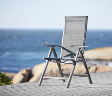 Outdoor Lightweight Aluminum Folding Recliner Adjustable 7-Position Sling Chair
