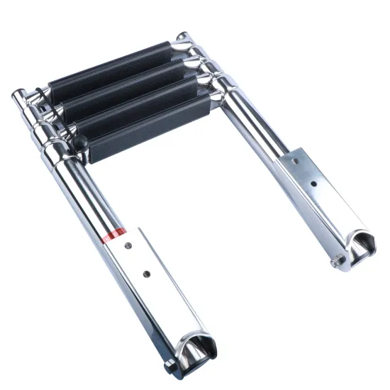 Telescoping 4-Step Folding Swim Ladder for Pontoon Boats