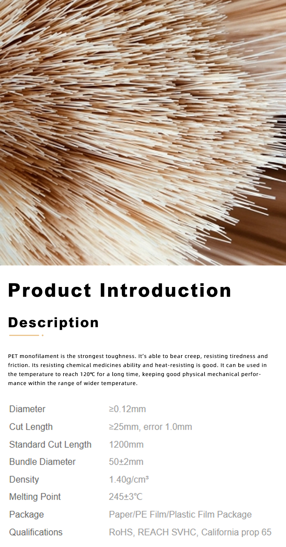 Wear & Heat Resistant PET Brush Filament x