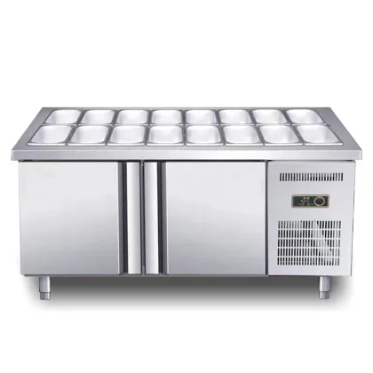 Stainless Steel Small Grids Chiller Patisserie Showcase Fridge