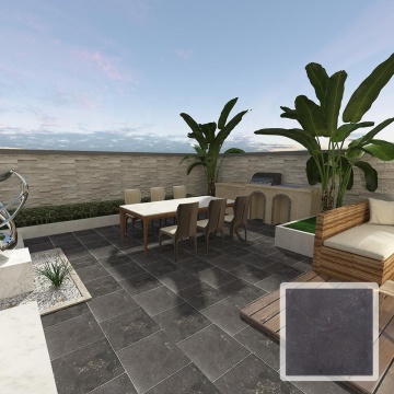 Samistone Honed Blue Limestone French Pattern Paving for Outdoor Decoration