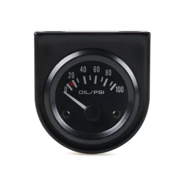 2" 52mm Racing Car Oil Pressure Gauge with LED Display: 0-100 PSI and Sensor - White LED Meter