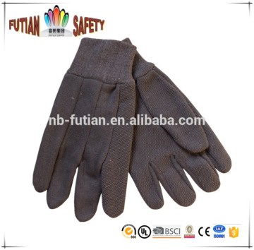 FTSAFETY solid color brown jersey work garden safety glove with mini dots