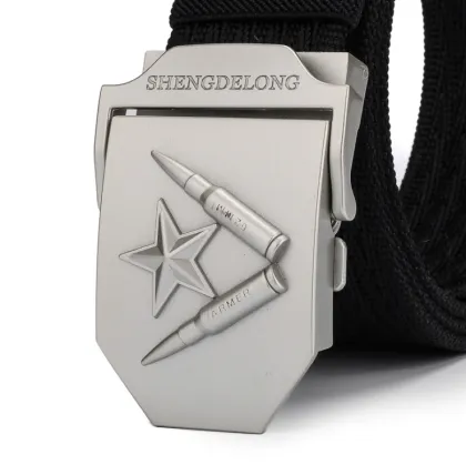 YCMW-0031,factory automatic smooth buckle nylon canvas waistband