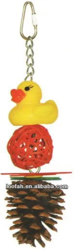 coloueful eco-friendly pet bird toys with a little yellow duck