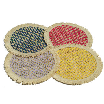 Double Weave Design Corn Husk Rattan Placemats for Dining Table