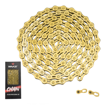 116L Gold MTB Road Carbon Steel Chains - WAKE Chains