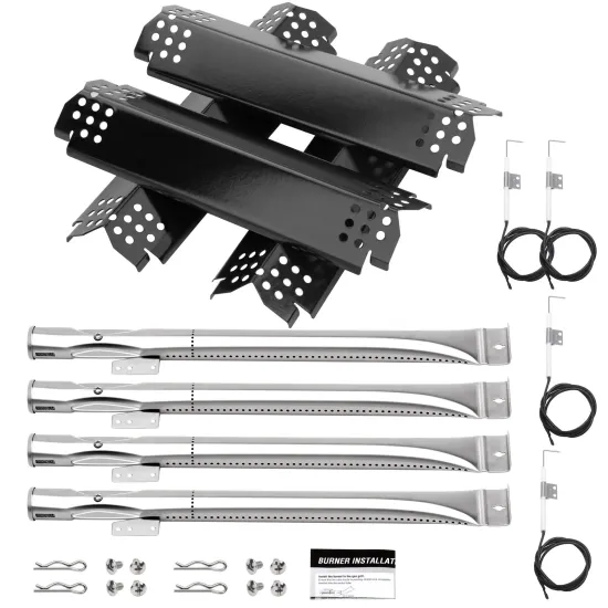 Replacement Porcelain Steel Flame Tamer with Matched Stainless Steel Burner