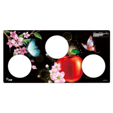 Digital Printed Kitchen Home 3 Burner Gas Stove Tempered Glass Table Top
