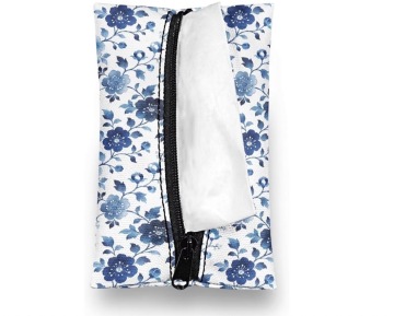 Blue Flower Pocket Tissue Bag with Coin Slot