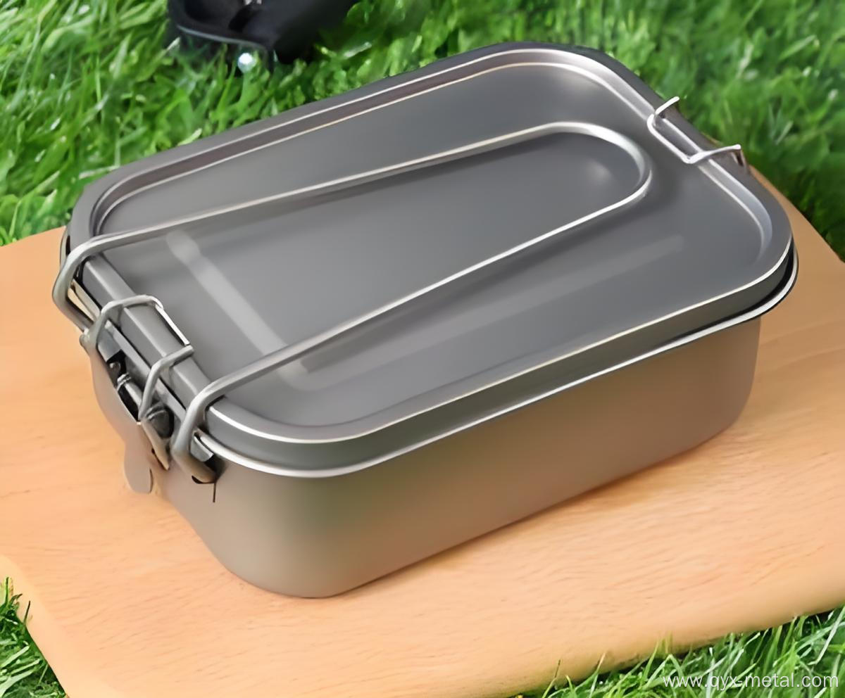 Outdoor Pure Titanium Portable Full Sandblasted Lunch box