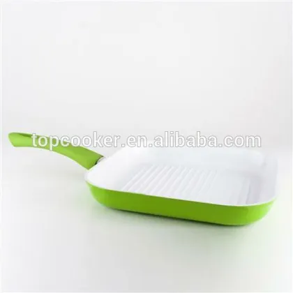 No Smoke Aluminum Ceramic Coating Square Grill Pan