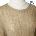 Pulover Camel Mohair din tricot cu cablu