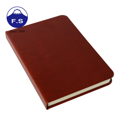 Hardcover thick gold foil Leather Diary Notebook