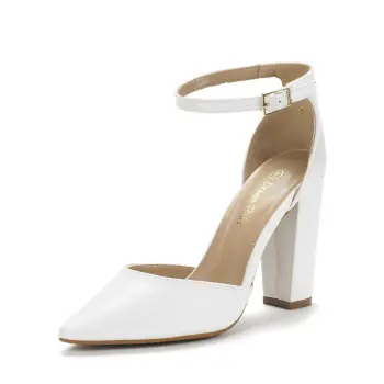 DREAM PAIRS ANNEE Pointed Toe Low Chunky Heels Pump Shoes
