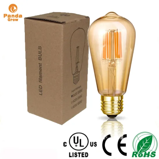 Edison LED pear light bulb G125 BULK lightbulbs E27 6W 220Vcandle filament/vintage filament/metal halide lamps