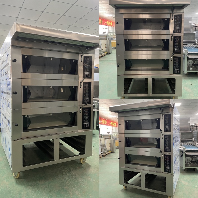 European-Style 3-Deck 15-Tray Industrial Oven with Steam Functionality - Perfect for Baking Cakes and Pastries