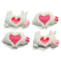 Kawaii Bowknot Heart Fingers Resin Beads Decoration Keychain Diy Art Decor Phone Cover Ornament Bracelet Jewelry Accessories