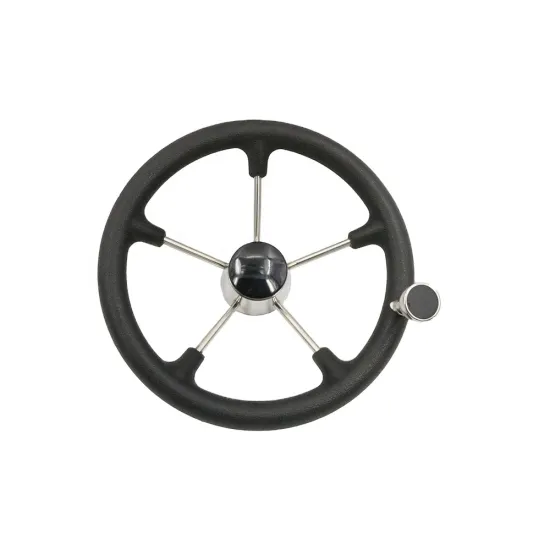 Ocean Fittings Boat Destroyer Steering Wheel with Black PU Foam and Knob Control