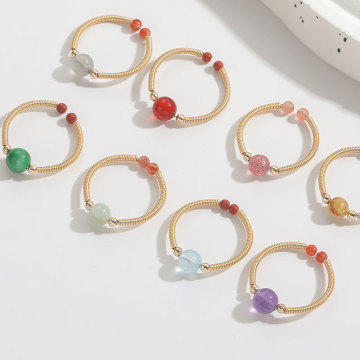 Natural Moisturizing Emerald Green Agate 14k Gold Filled Fashion Bangle