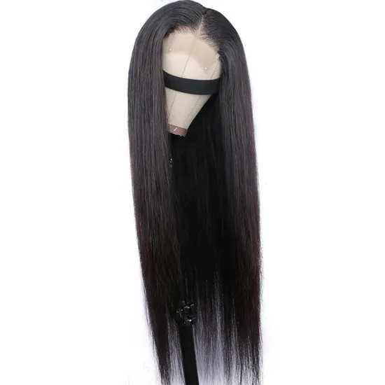 Human Hair Closure Wigs Wholesale Brazilian Virgin Hair straight Transparent Lace Front Wig for Black Women