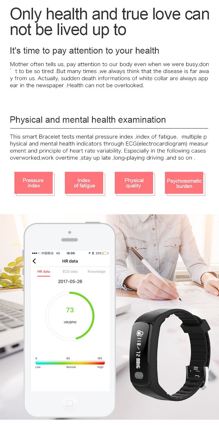 Capacitive Touch Screen Ecg Bracelet