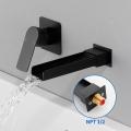 Black Wall Single Handle Tub Faucet Waterfall