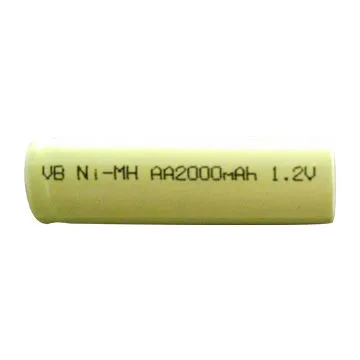 NiMH Battery, 1.2V AA, 2000mA, Flat Top