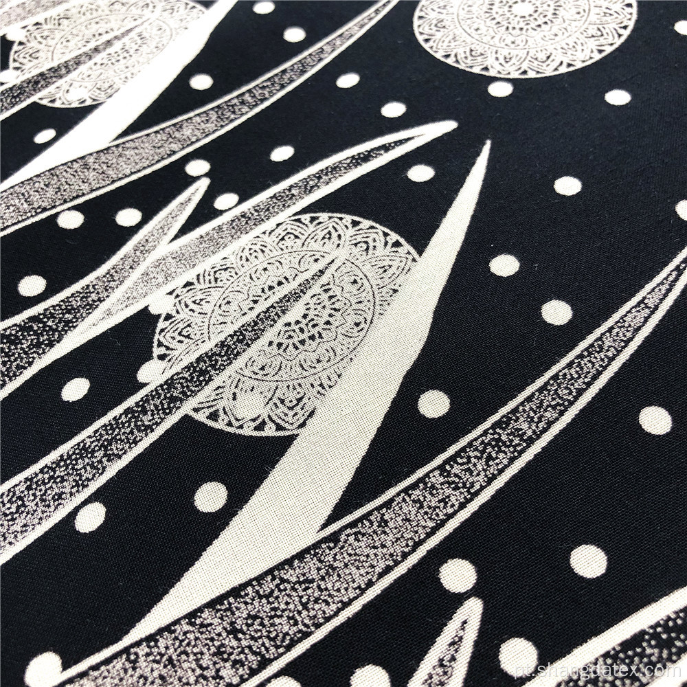 Tecidos impressos de uma cor de descarga preta Fibranne 30S