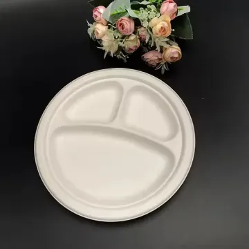 Disposable Compostable 9 Inch Sugarcane Bagasse Cake Plates
