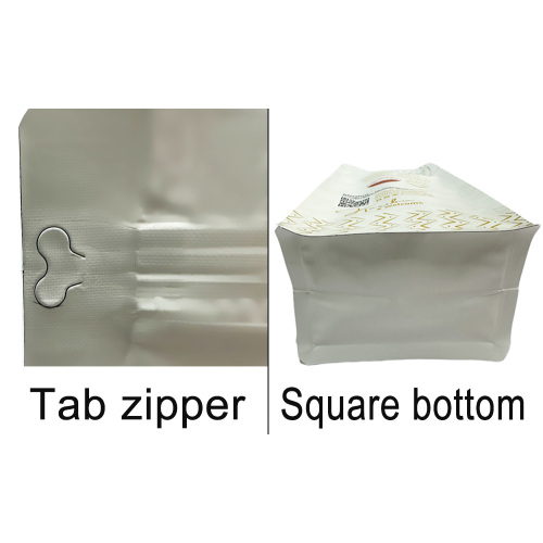 100g/500g Square Bottom bag with Tab zipper