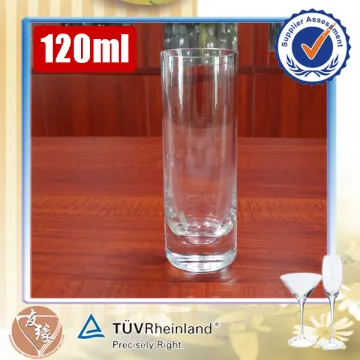 High quality promotional 120ml cylindrical thick wall flint clear glass tequila shots