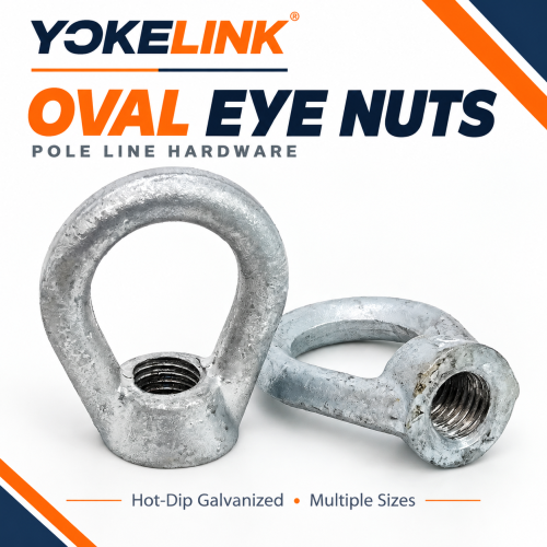 Horganyzott ovális szemű anya keresztkaros csavarokhoz, 5/8"-11 és 3/4"-10 UNC