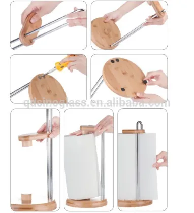 SINOGLASS bamboo napkin ring Paper Towel Holder