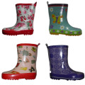 custom design boy's rubber rain boots with printing