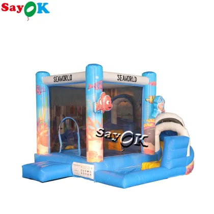 Colorful Inflatable Bouncy Castle Seaworld Combo Bouncer Slide