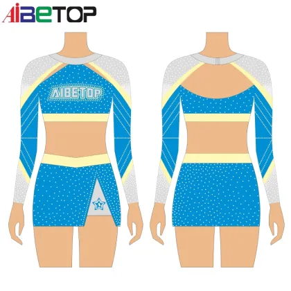 Custom White and Blue Cheer Uniform Set