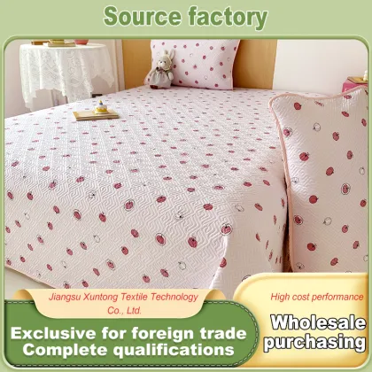 Cotton Bed Cover with Pumpkin Design