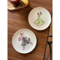 Hand drawn green edge plate