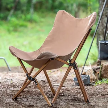 2022 Premium Aluminum Portable Butterfly Folding Wood-Grain Camping Chair: Your Ultimate Outdoor Companion