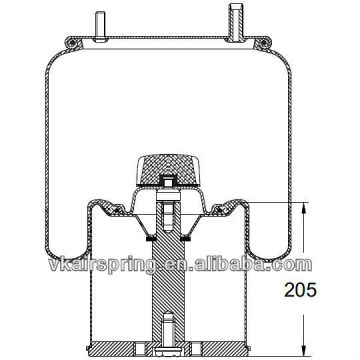 BPW 05.429.41.25.0 Rubber air bellow 4941NP02/ 1R14-781 Gas-filled air ride suspension system steel parts steel piston