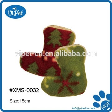 Plush toy dog chrismas sock