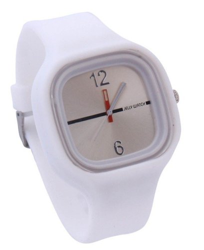 Water Resistant Precise Quartz Movement White Japan Movement Silicone Jelly Watch