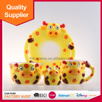 Creative children's cartoon aniaml porcelain tableware sets