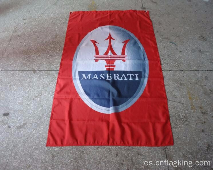 Bandera del logotipo de Maserati Autmotive 90 * 150 CM 100% POLÍSTER Bandera de Maserati