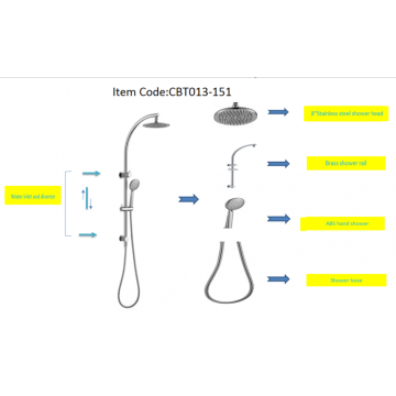 Chrome Bending Shower Column Suit