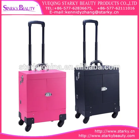 Aluminum professional quality trolley cosmetic case