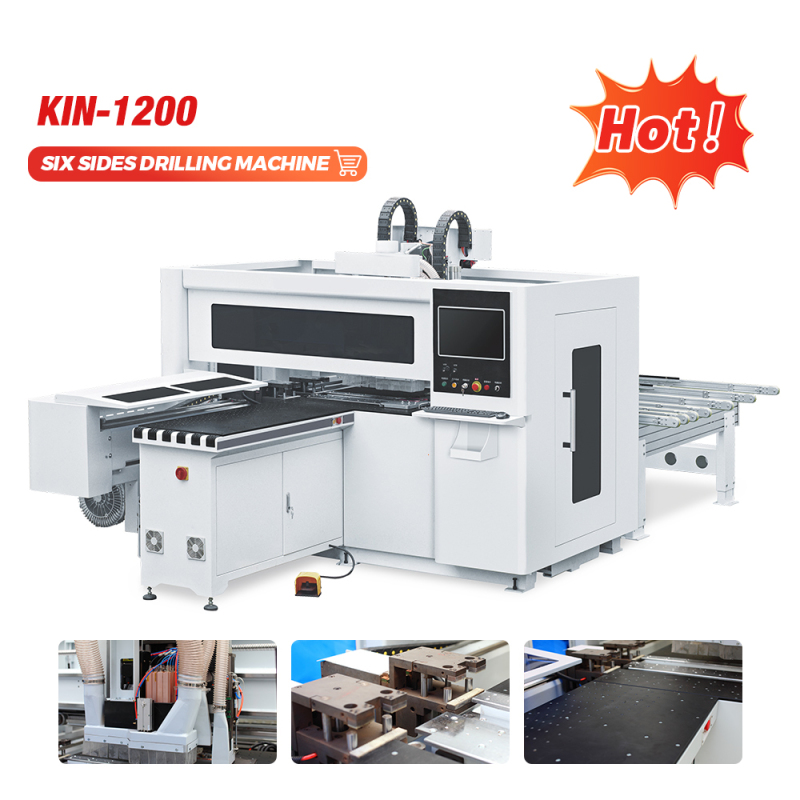 KINCNC Furniture Wood Processing 6-Sided CNC Drilling & Boring Machine for Cabinets, Doors, & Plywood Panels